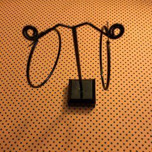 Black Medium Size Hoop Earrings